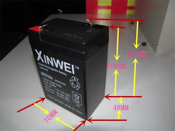 Аккумуляторные батареи 6V 4Ah свинцово-кислотный аккумулятор. в основном для светодиодный фонарик, настольная лампа, освещение Аккумулятор