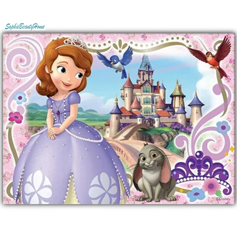 Sophie Beauty Home Алмазная краска Diy 5D мультфильм принцесса картина крестиком 3D Смола