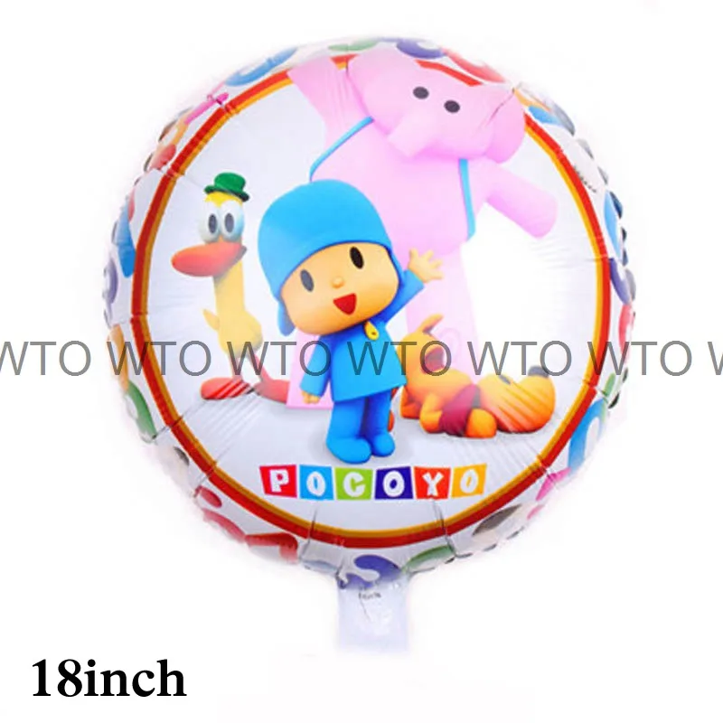 5 шт. 18 дюймов rouund стиль воздушный шар pocoyo материал из фольги PATO Elly helium для детей