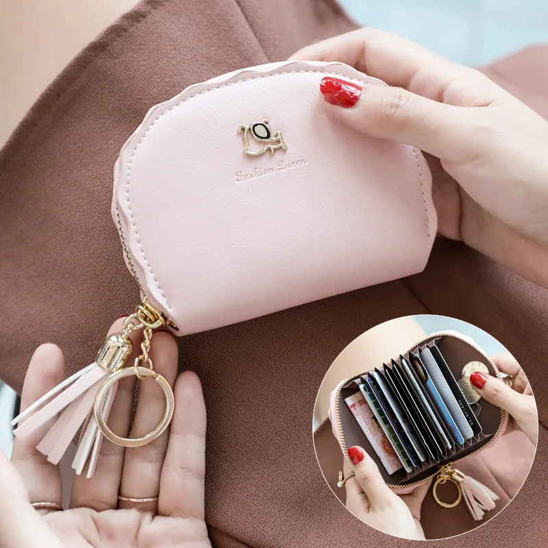 

Hot Sale Women's Card Case Wallet Leather Visiting Handbags Credit Card Holder Business Package Female Billetera pochette femme portefeuille portfel damski carteira feminina carteira pasjeshouder