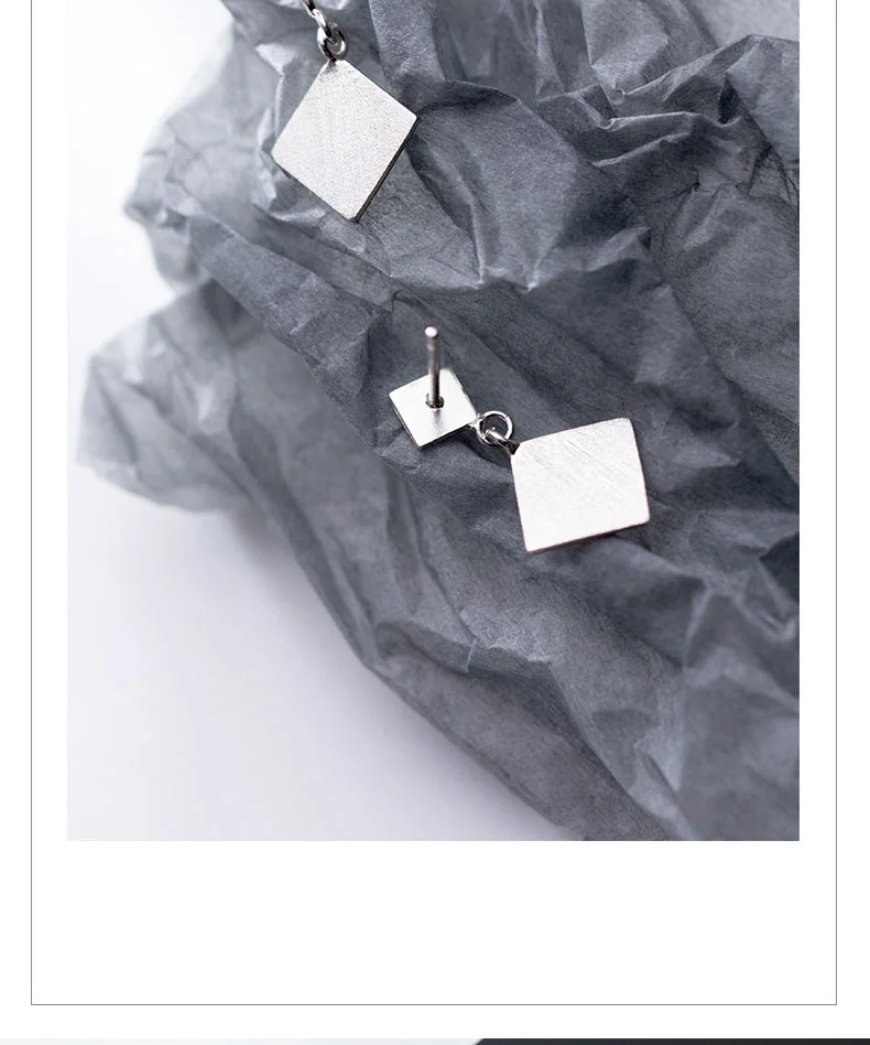 Trusta S925 геометрический скраб квадратные серьги 925 пробы серебряные модные украшения для женщин вечерние подарки DA458