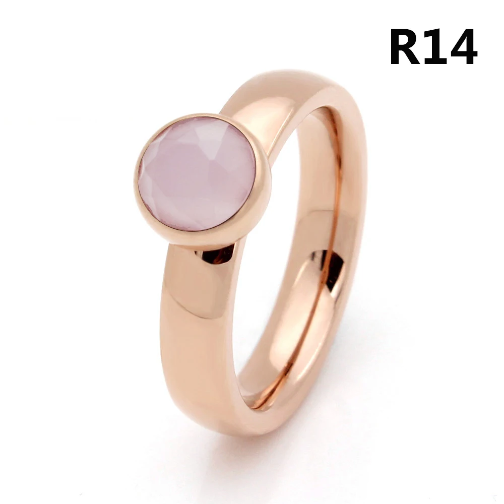 

2017 Newest Jewelry Stainless Steel Plated Rose Gold Big Crystal Ring For Wedding Promotion Can't Move R014