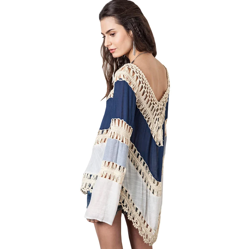  Hippie Blouse Kimono Boho Crochet Women Blouses 2017 Blusa Feminina Long Sleeve Shirt Blusas Vintag