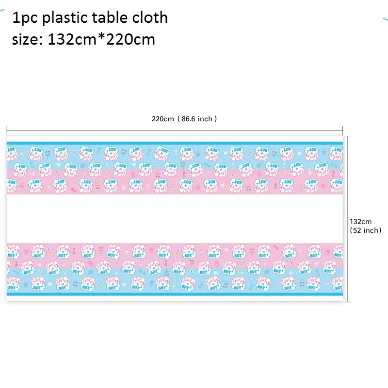 Пол раскрывает столовые приборы для девочек или мальчиков латексные шары для душа ребенка конфетти воздушные шары для дня рождения украшения для детей - Цвет: tablecloth