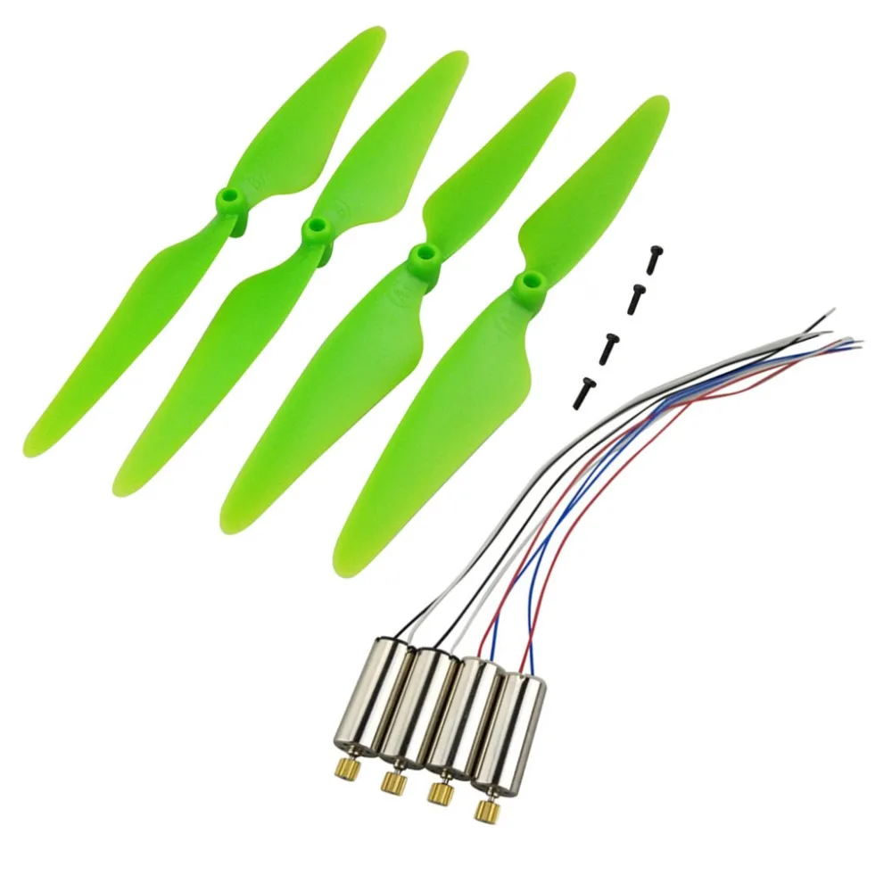 4pcs Propeller Blade + 4pcs Motor(with Metal Gear) for Hubsan X4 H502S H502E H216A Quadcopter RC