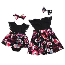 Одежда для маленьких девочек; платье-пачка с цветочным принтом «Big Sister»; комбинезоны для новорожденных девочек; летние костюмы для девочек