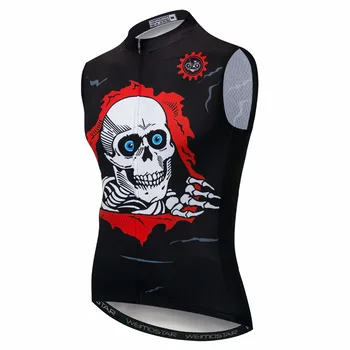 

Weimostar 2019 bike Sleeveless Cycling Jersey Mens Mountain MTB Jersey Ropa Maillot Ciclismo Racing Bicycle Top Shirt BlackSkull