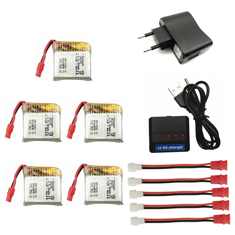 3,7 V 380mAh батарея 3,7 v lipo батарея и зарядное устройство для Syma X21 X21w X26 RC Квадрокоптер запасные части Аксессуары lipo 3,7 v - Цвет: set4