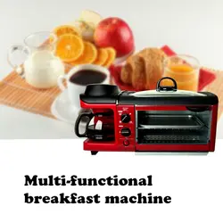 DMWD Multifuntion 3 в 1 завтрак чайник хлеб тостер мясо гриль для выпечки/жареное яйцо/Кофе Жаровня электрическая духовка для бытовой