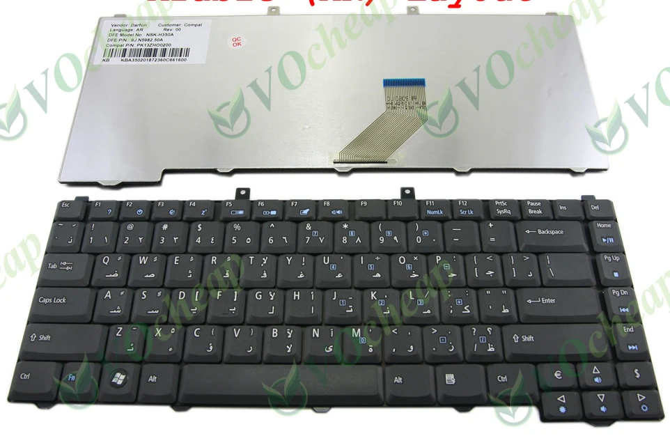

News keyboard for ACER Aspire 3100 3600 3610 5100 3650 5610 ARABIC/CANADIAN FRENCH/FRENCH/GREEK/ITALIAN/JAPANESE/UK layout