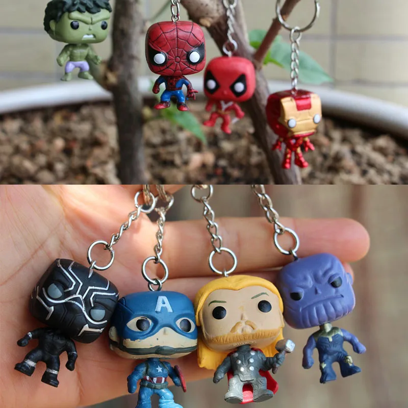 

4PCS Set Marvel Avengers 4 Endgame Figure Iron man Hulk Buster Thor Thanos Deadpool Spider man Black Panther Pvc Model Doll Toy