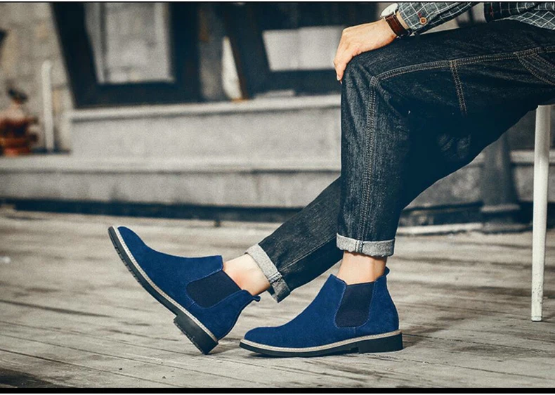 Men's Ankle Boot Suede Casual Chelsea Boots Men Suede Leather Men Winter Boots Men Slip-On Military Boot Men Desert Winter Shoes (12)