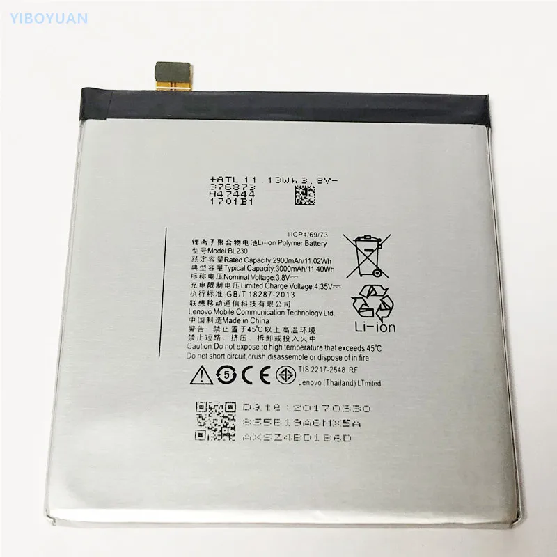 

3.8V 3000mAh BL230 For Lenovo Vibe Z2 Z2W Z2T / K920 Mini Battery
