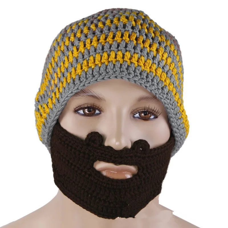 2014 unisex knitted skullies head wear beard moustache hatin Men's