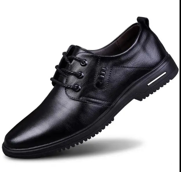 

free shipping 2019 New Quality Cow Leather Men's Shoes Soft Man Dress Shoes Man Split Leather Shoes