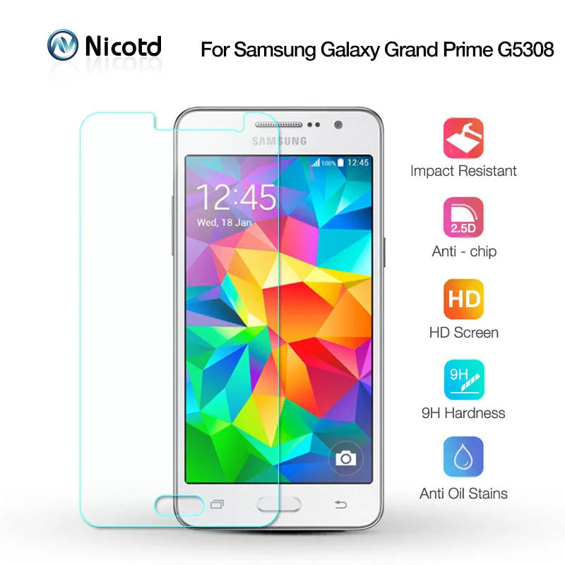 

Nicotd Tempered Glass For Samsung Galaxy Grand Prime G5308 Screen Protector Film on G530 G531 G5308 G530H G531F G531H SM-G531