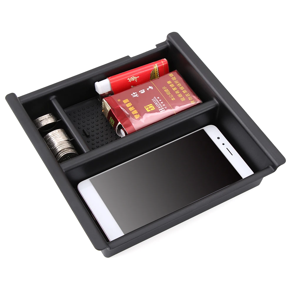 Central armrest container holder tray storage box for