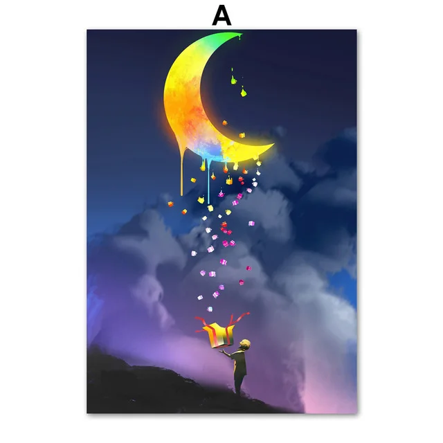 Oil-Painting-Moon-Sunset-Girl-Boy-Gift-Nordic-Posters-And-Prints-Wall-Art-Canvas-Painting-Cartoon.jpg_640x640