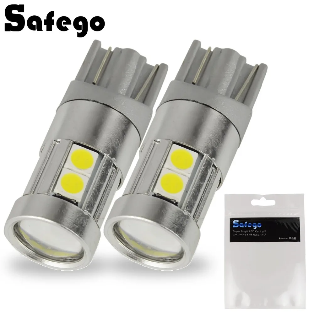 

Safego 2pcs W5W LED T10 9 SMD 3030 LED Light Bulbs Projector Lens car Dash Side Marker Courtesy Interior exterior Light White