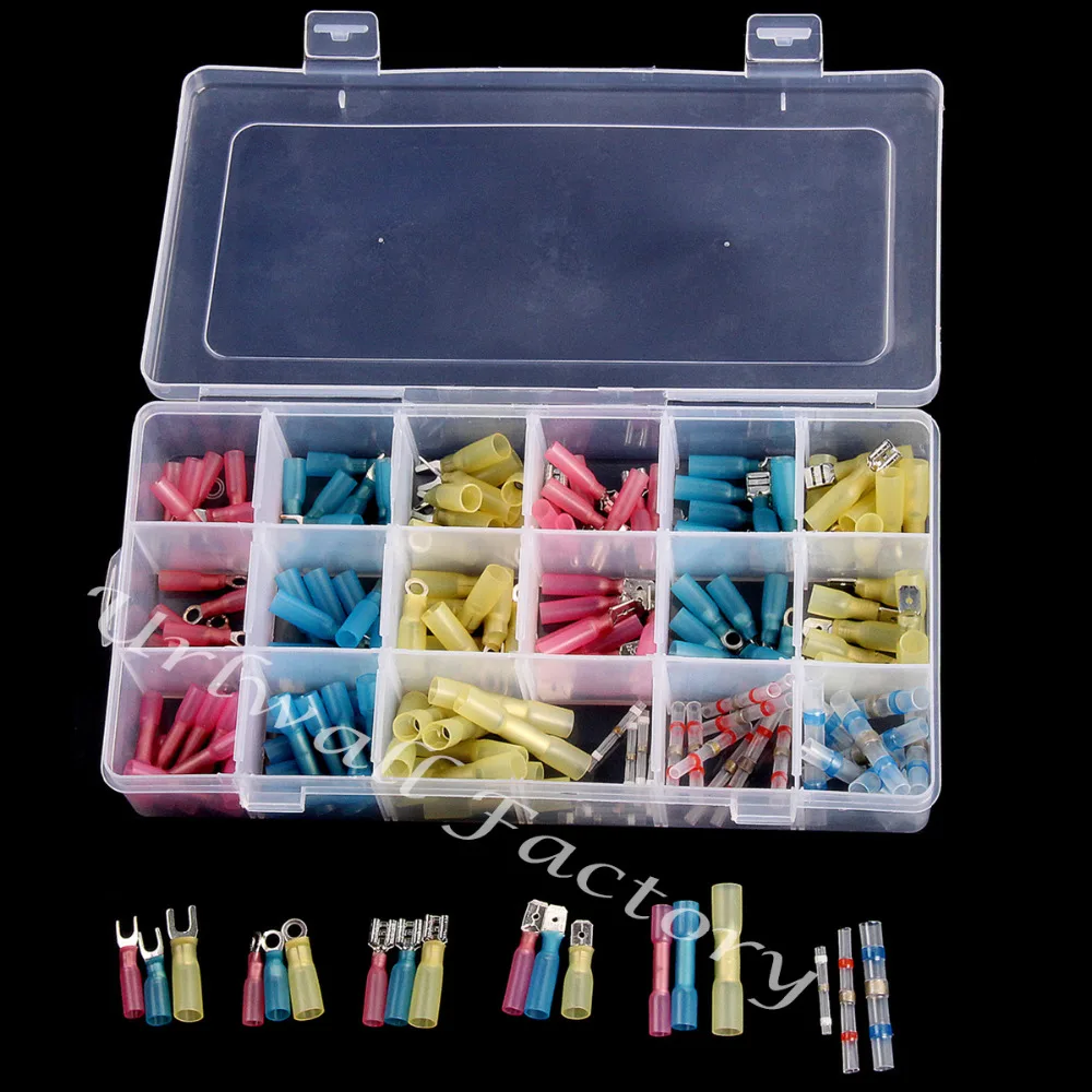 180PCS Heat Shrink Electrical Crimp Terminals Insulated Waterproof Wire