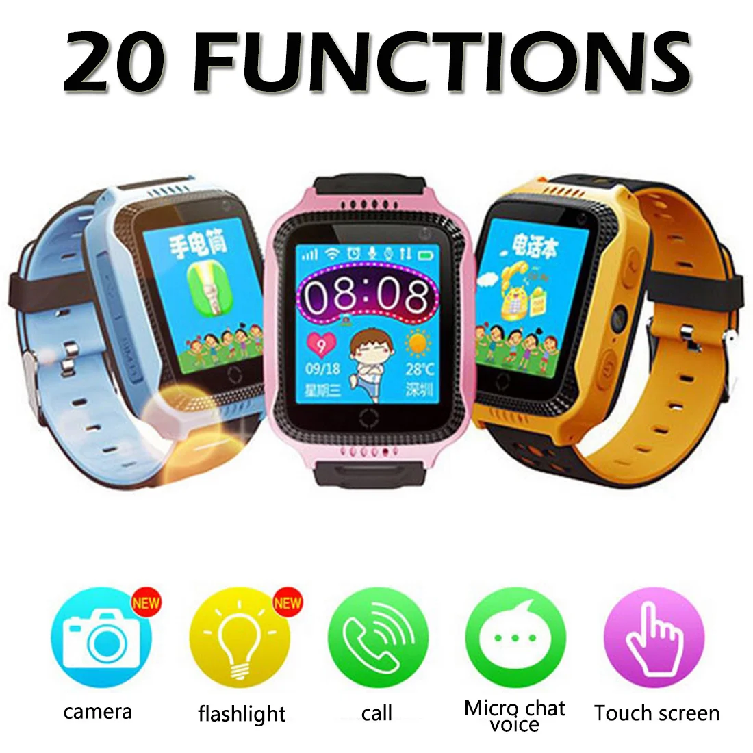  Neue Q528 Kinder Smart Uhr mit Kamera Beleuchtung GPS Smart Uhr Schlafen Monitor SOS Baby Uhr 2G SI