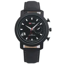 Oktime бренд спортивные Для мужчин часы Топ Роскошные Брендовые мужские кожаные Водонепроницаемый кварцевые часы с хронографом армейские наручные часы Для мужчин часы