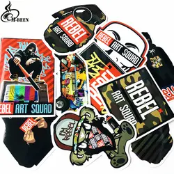 10 шт./партия американская злодейская наклейка s REBEL ART отряд для мото автомобиля и чемодана крутая, для ноутбука наклейка граффити скейтборд