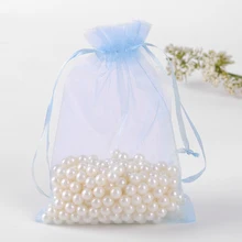 Casamento embalagem сумки для конфет 11x16 см 100 шт светильник из голубой органзы Подарочный пакет упаковка для мыла bolsas de regalo может логотип на заказ