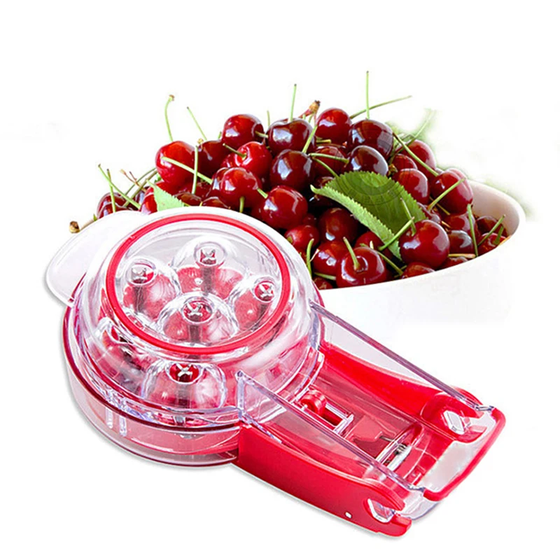 Нержавеющая сталь вишневого ядра резак фрукты инструменты для 6 вишен сливы оливки ягоды сок контейнер кухня гаджет