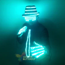 Светодиодный светящийся головной убор, модные перчатки, светящийся мужской галстук, костюмы для бальных танцев, механические аксессуары для танцевального платья