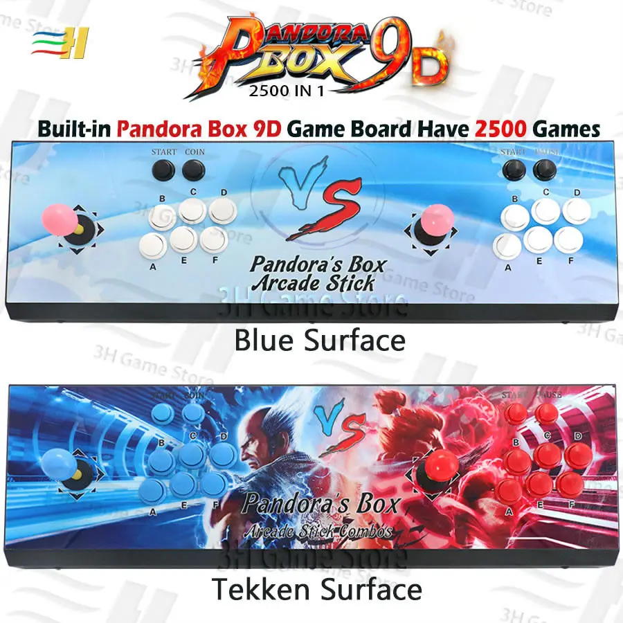 Pandora Box 9d 2500 В 1 аркадная игровая консоль поддержка 3P 4P usb подключение геймпада Поддержка 3d tekken 1 2 3 Mortal Kombat 1 2 3 4