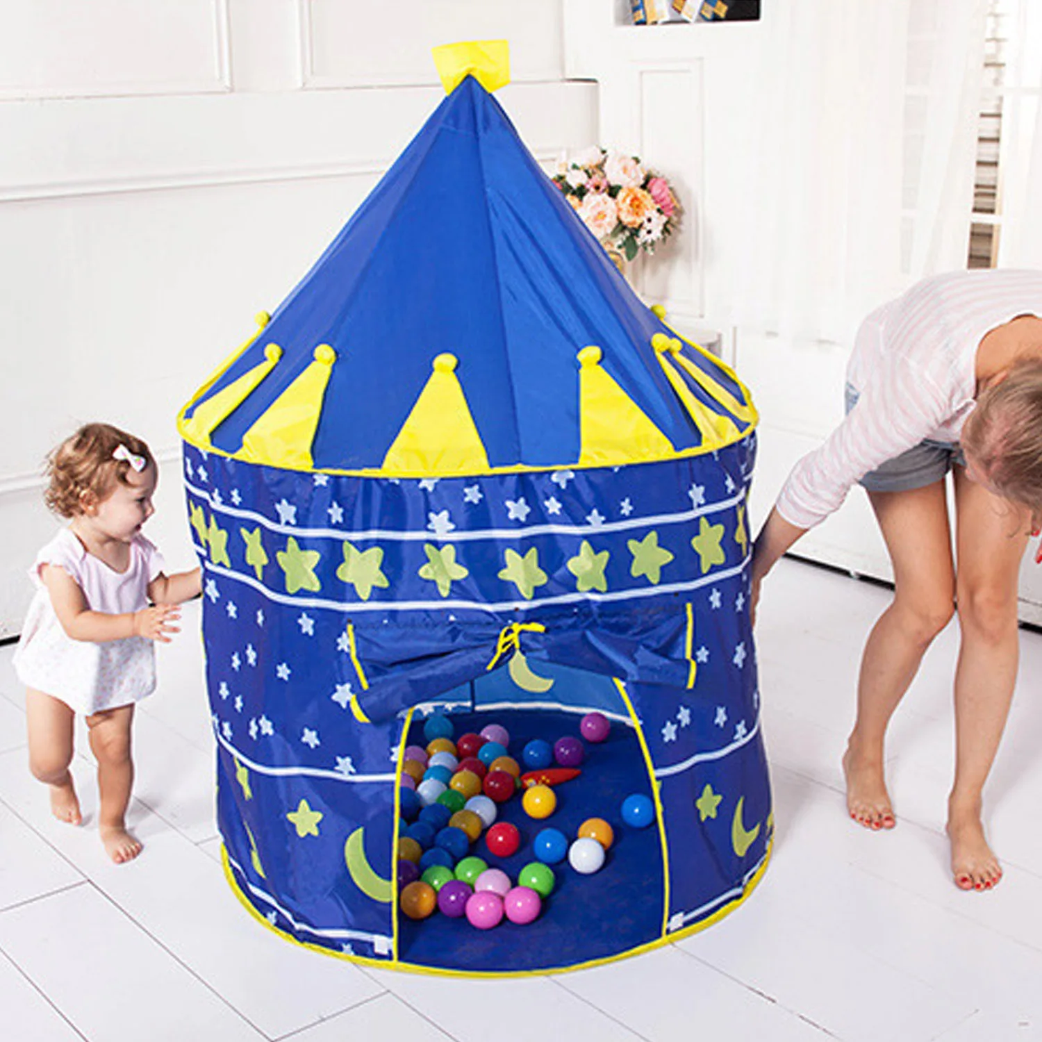 Детский мультяшный складной замок палатка принцессы всплывающий стиль океан мяч бассейн Типи Игровая палатка мяч яма игровой домик с чехлом игрушки