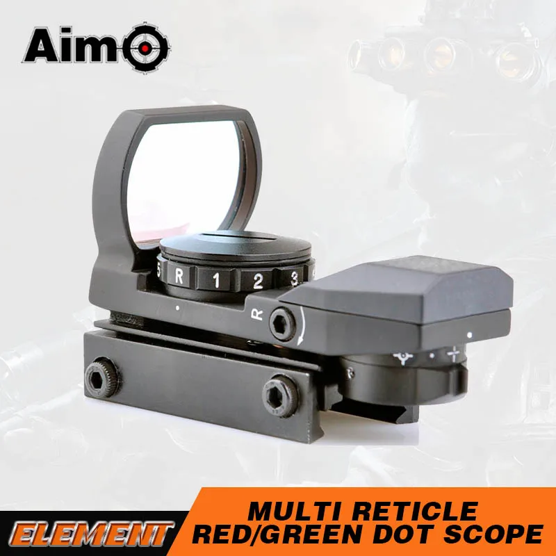 

AIM Holographic 1x22x33 Red Green Dot Tactical Multi Reticle 4 Reticle Reflex Optics Scope Sight 20mm Rail For Hunting AO3015
