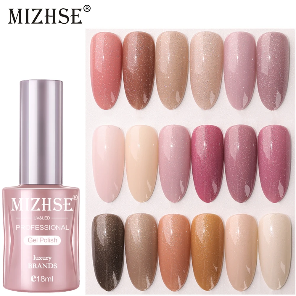 

MIZHSE 18ML High Gloss Nail Gel Polish Color Glitter Nail Polish Gradient Mirror Nail Varnish Need Lamp for Nail Art Nail Primer