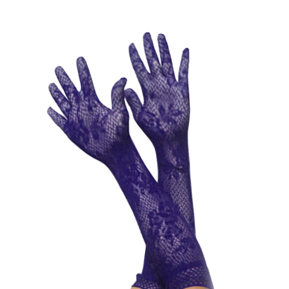 Элегантные сетчатые перчатки в стиле бурлеск для выпускного вечера, женские сексуальные эластичные кружевные перчатки, Необычные кружевные перчатки длиной до локтя - Цвет: 5
