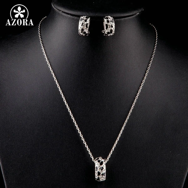 Комплект из серег и ожерелья цвет белое золото|white necklace set|set white goldwhite gold set |