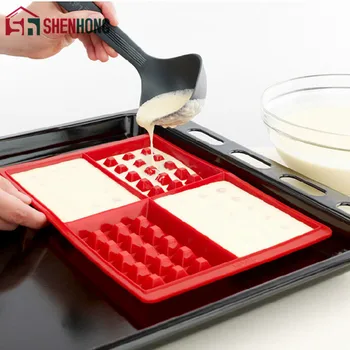 

High Quality Waffle Makers for Kids Silicone Cake Mould Waffle Mould Silicone Bakeware Set Nonstick Silicone Baking Mold Set