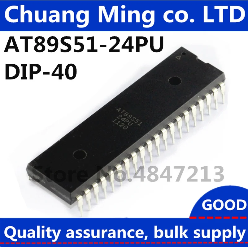 Бесплатная доставка 20 шт./лот AT89S51 AT89S51-24PU AT89S51-24PI 8-bit flash memory microcontroller DIP-40 |
