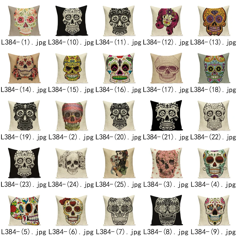 Квадратный льняной Хлопковый чехол с рисунком черепа|cushion pillow case cover|pillow coverpillows |