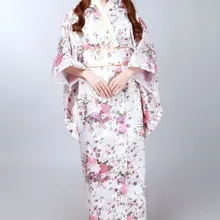 Винтажное японское женское атласное кимоно юката Haori с Obi вечернее платье костюм для выступлений Классическая азиатская одежда Один размер