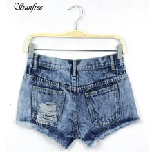 Sunfree 2017 1 ШТ. Женщины Летняя Мода Винтаж Denim с Низкой Талией Жан Шорты Hot Pants Новый Высокое Качество Ян 3