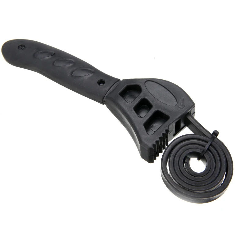 Universal 500mm Rubber Strap Wrench Adjustable Wrench Spanner Opener Practical Hand Tool Black  21cm