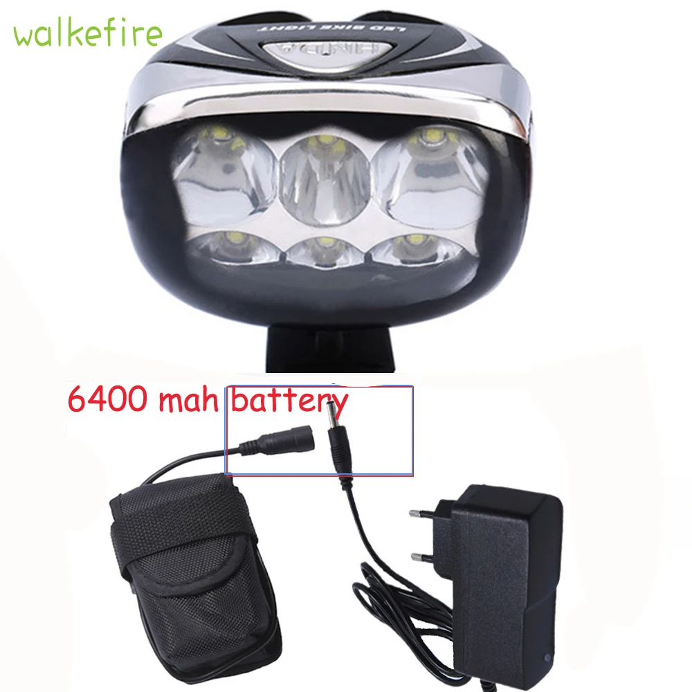 

Walkfire 5000 Lumens 6 LED 3 Modes Cycling Safety Bicycle Front Lamp Waterproof Cycling Light Flashing Bicycle Light Accessories