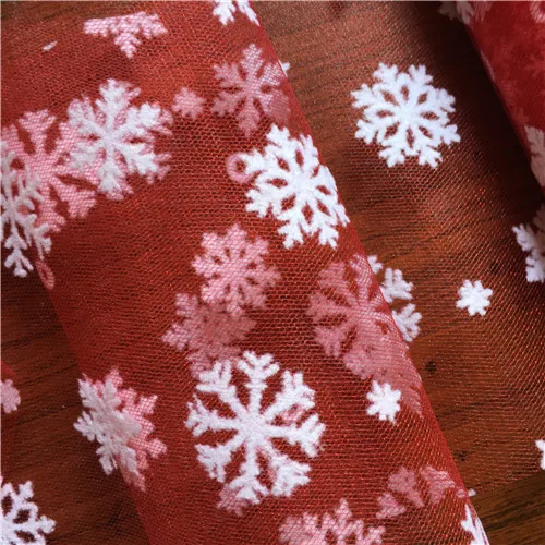 1m/lot 150cm Romantic Snow Yarn DIY Skirt Sheer Crystal Organza Tulle Fabric for Wedding Birthday Party New Year Xmas Decoration Red