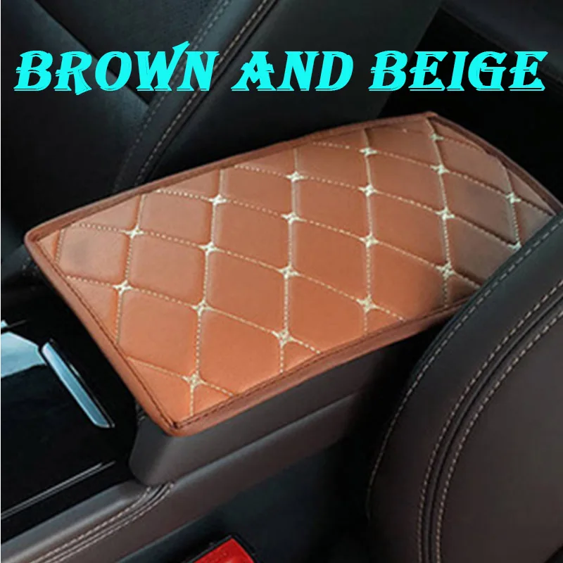 brown Кожаная Автомобильная Центральная консоль подлокотник коврик для Renault Megane Logan Mitsubishi Lancer VW Tiguan Golf 4 7 6 T5 T4 Jetta - Название цвета: brown