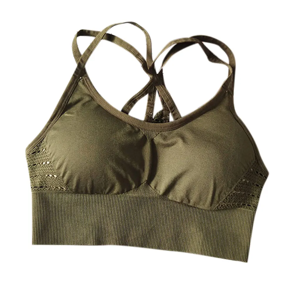 Армейский зеленый Women Sports Bras Y Shaped Back Breathable Simple Slim Fit Underwear for FDC99 - Цвет: Армейский зеленый