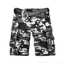 Новые летние камуфляжные шорты Карго мужские свободные мужские военные брюки повседневные мужские короткие штаны