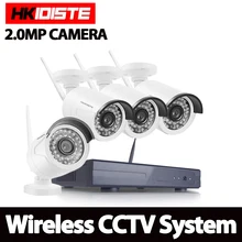 Plug And Play 4CH Беспроводной NVR Kit P2P 1080 P HD Напольный ИК Ночное видение IP видео CCTV Камера WI-FI наблюдения Системы