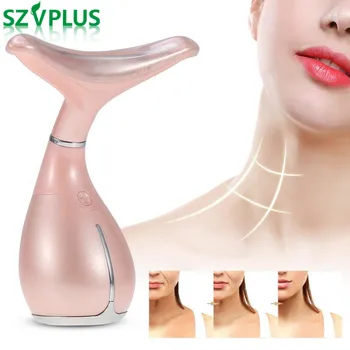 

Anti Wrinkle LED Photon Therapy Neck Massager Skin Microcurrent Vibration Tool Lifting Anti-Ageing Beauty Machine Facial Tighten