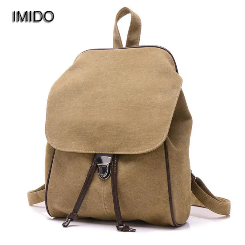 IMIDO Best Canvas Korean women backpack teenagers School bags for girls bagpack small shoulder backpacks mochila